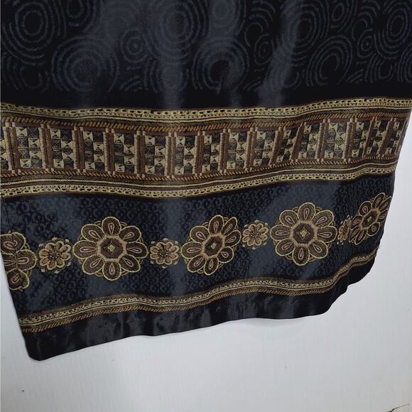 Vintage 90s Y2k All That Jazz Maxi Dress Satin Sleeveless Slit Column 7 / 8 - Picture 5 of 11